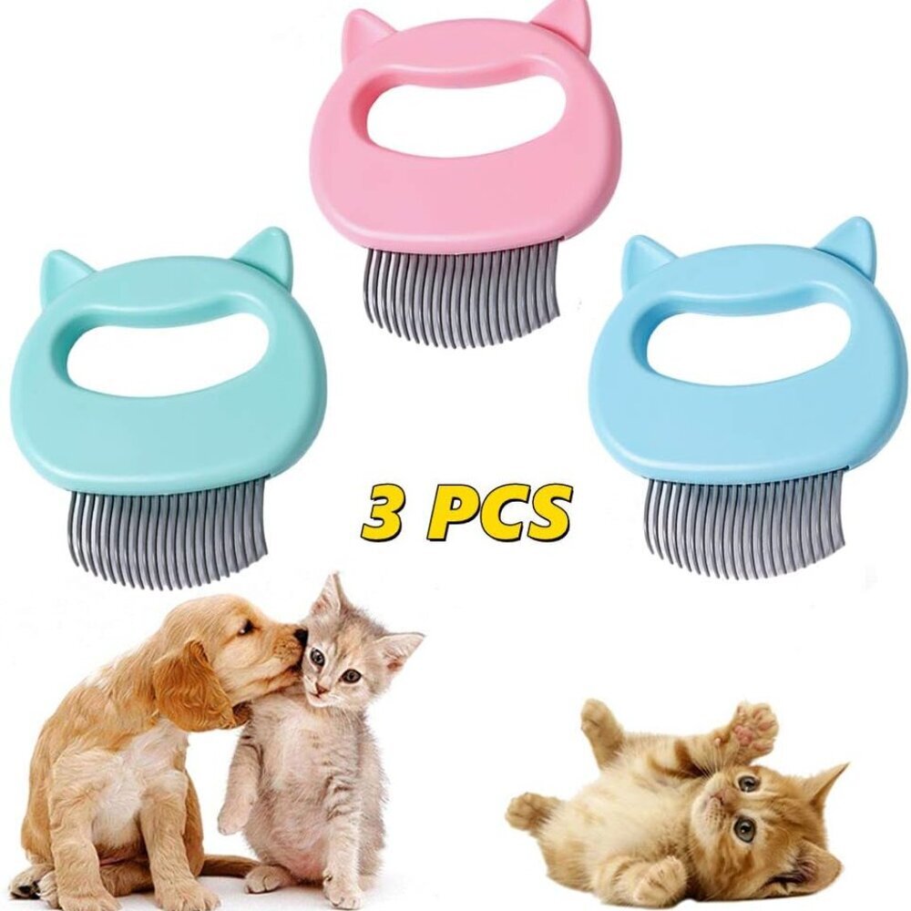 3-Pcs Pet Grooming Comb Set Cat Dog Hair Removal Brush Wear Multi-function Brush